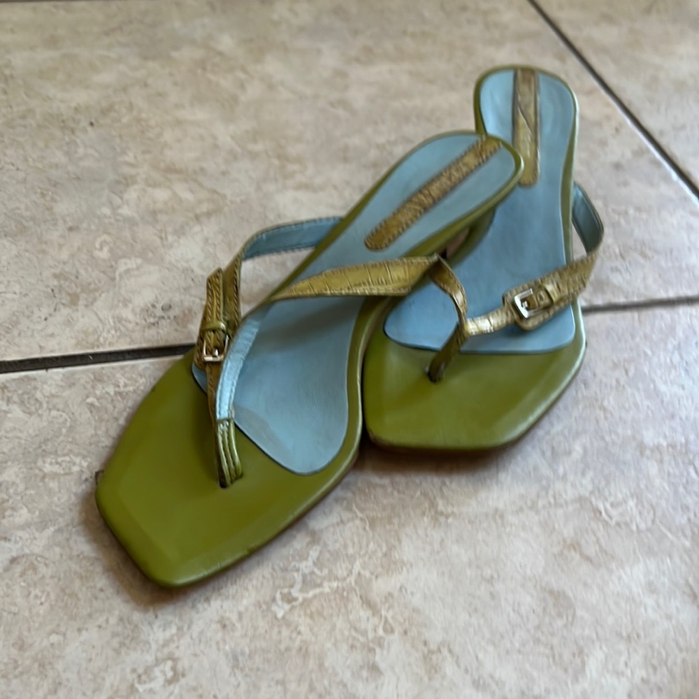 small heel Green Sandals